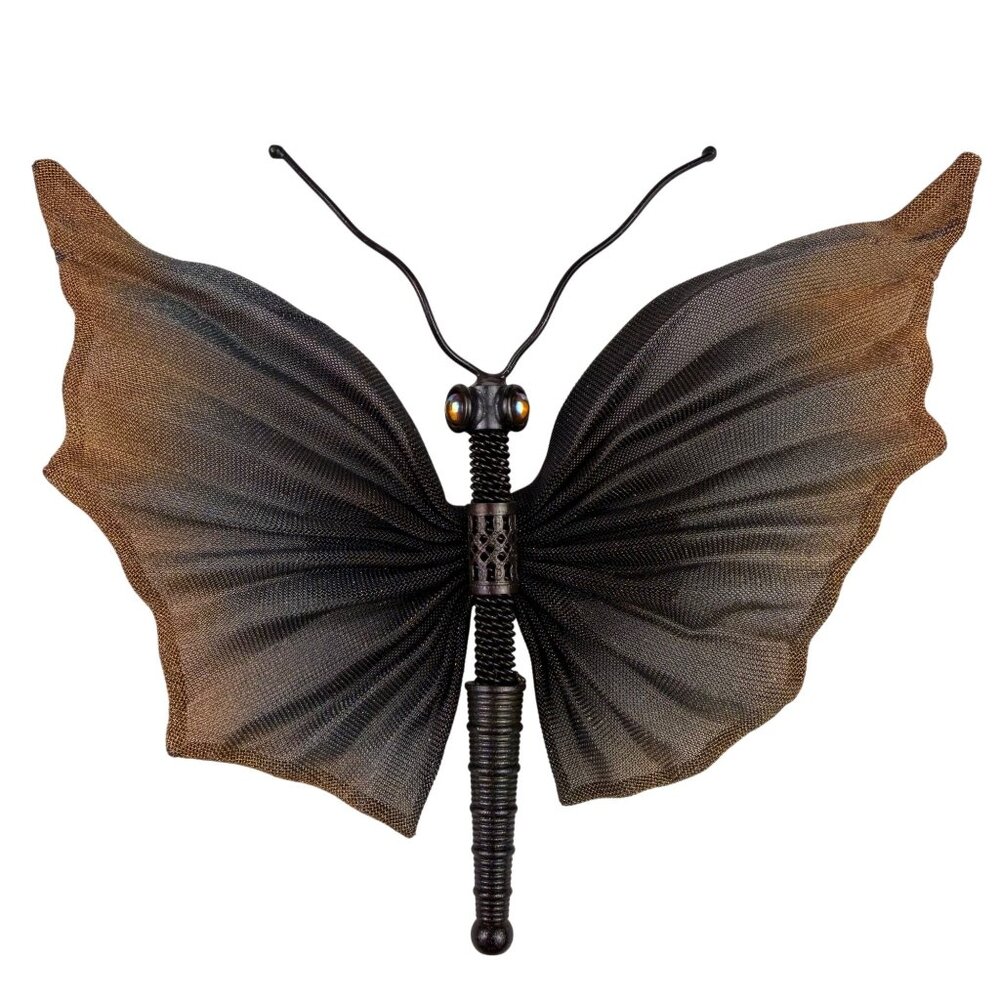 Sarah Cavender Womens Black Mesh Butterfly Brooch Pin Lightweight Abstract